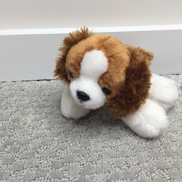 Aurora Mini Flopsie 8" Charles Stuffed Animal Plush Toy Dog Brown White - Picture 1 of 4